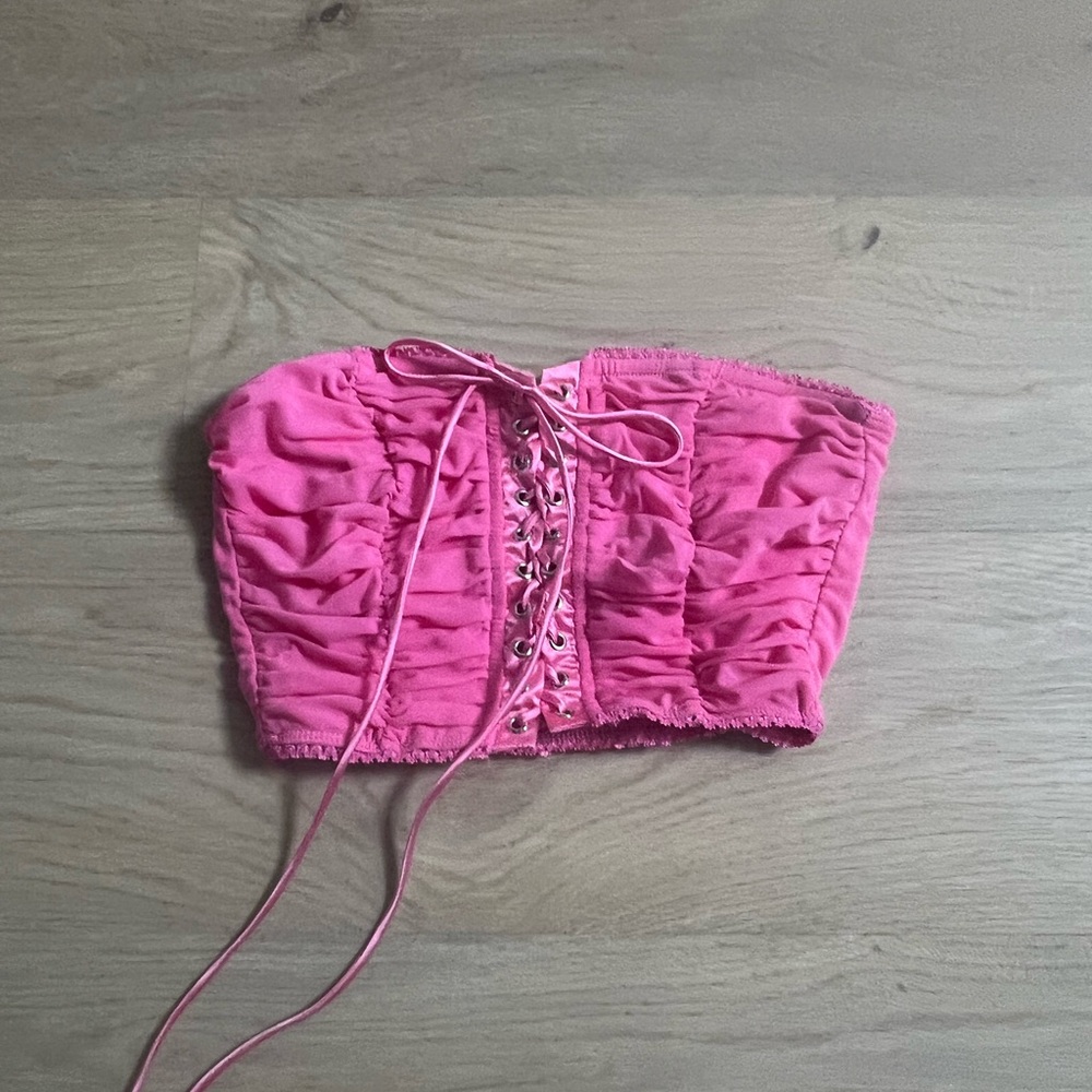Pink tie top